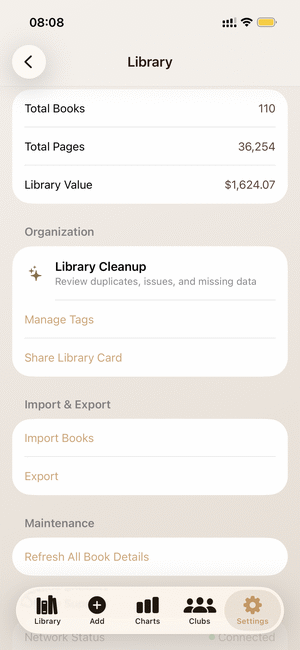 MyBookList app suggesting a next book to read based on the user's highly rated titles