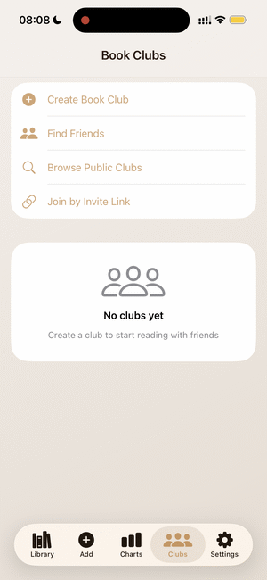 MyBookList app showing a home library organized into shelves by genre and author