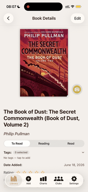 MyBookList app searching an owned-books catalog to check before buying a duplicate